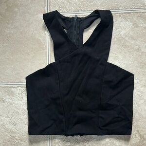 Black Express high neck crop top